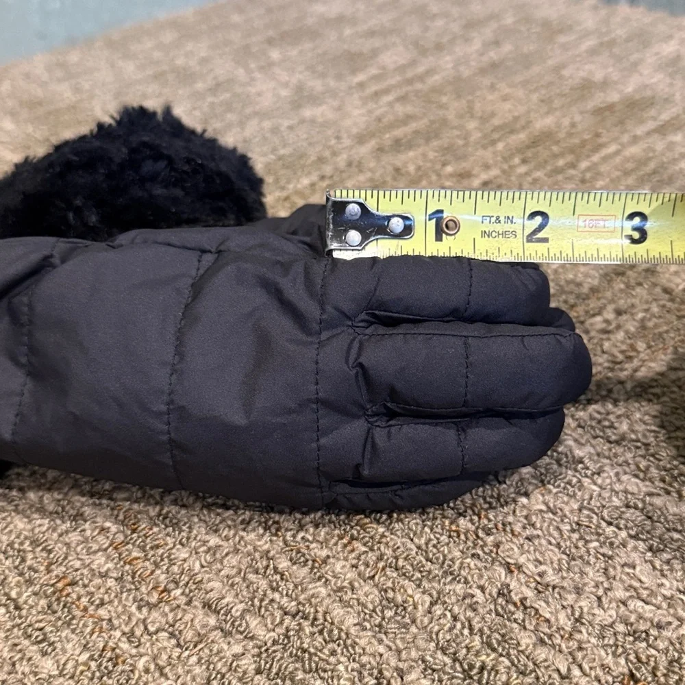 The North Face Black Faux Fur Cuff Winter Gloves - small